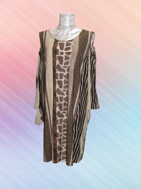 Est 1946 womens dress size XL cold shoulder long sleeve brown